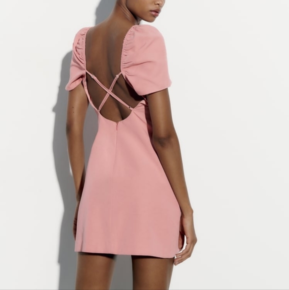 ZARA LINEN BLEND SHORT DRESS - Picture 3 of 6